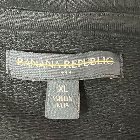 Banana Republic Mens XL Black Pullover Hoodie Sweatshirt Preppy Casual Star - Picture 5 of 11